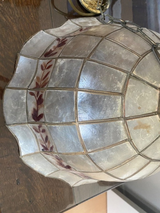 Image 1 of Suspension ancienne en mica – Arts & Crafts – 1920