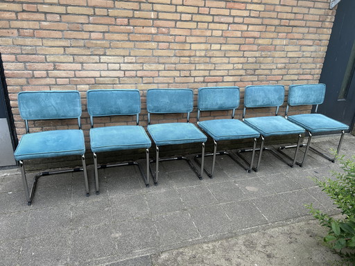 6 Rib Fabric Chairs with Chrome Tube Frame