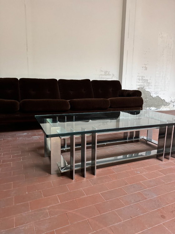 Image 1 of Mesa de centro Saporiti, cristal y cromo, años 70