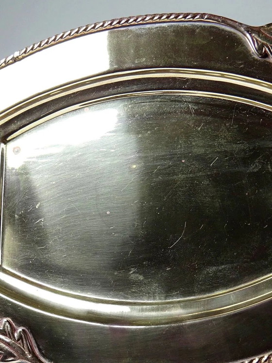 Small vintage brass tray with floral motif, Louis XVI style., Table accessories, Pink (photo 8 of 14)