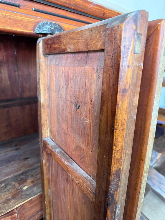 Image 1 of Chinese Cabinet with Floral Motifs – Signed Interior