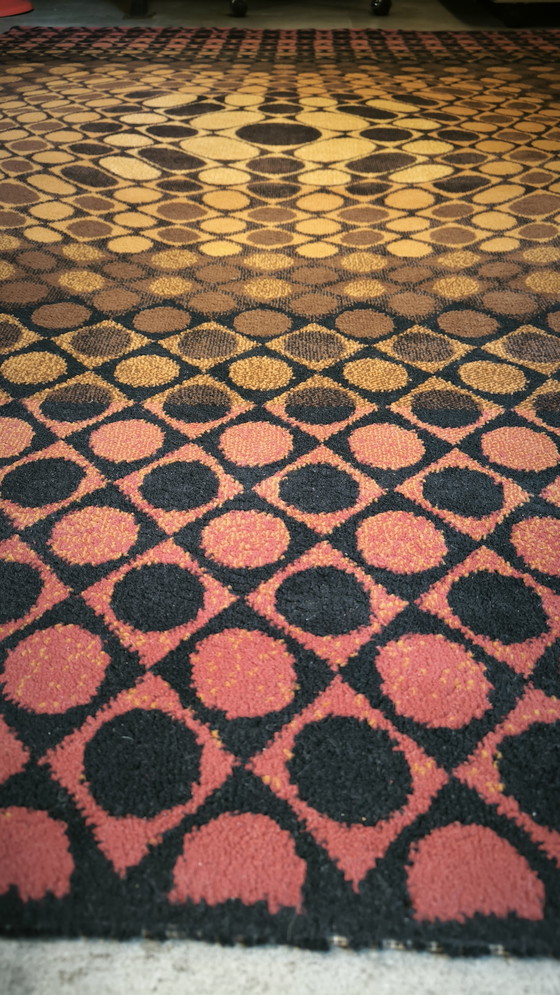Image 1 of Tappeto vintage in stile Vasarely