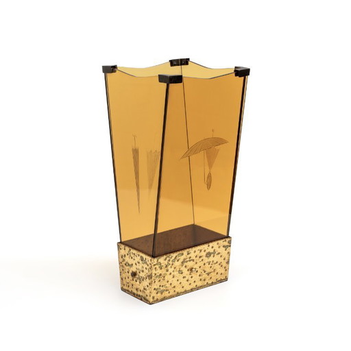 Porte-parapluies en verre attribué à Pierluigi Colli, moderne du milieu du siècle, par Cristal Art