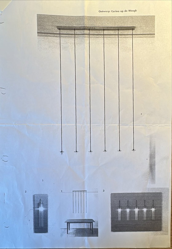 Image 1 of Modern wall lamp with 5 cylindrical glass shades on a metal/stainless steel back plate