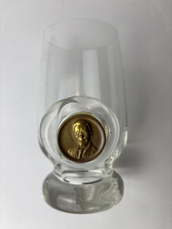 Image 1 of Jubiläumsset 1970 – 12 Gläser in einer luxuriösen Holzbox – vergoldet