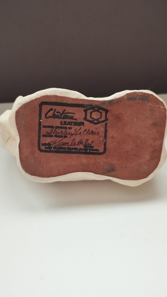Image 1 of Mid-Century Artisan Leather Shih Tzu – "Chateau Leather" (Canada)