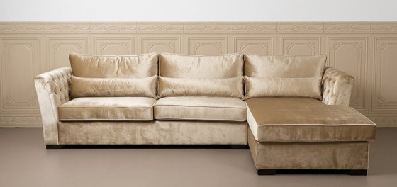 Image 1 of Eric Kuster style champagne corner sofa