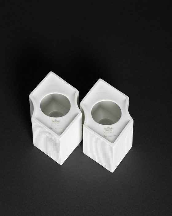 Image 1 of Vintage ROSENTHAL Sami Wirkkala Duitse bisque porseleinen vaas en kandelaars