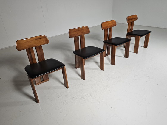 Image 1 of Ensemble de 4 chaises de salle à manger Mario Marenco, Mobil Girgi, 1970