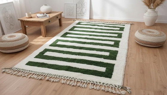 Ecru Berber tapijt met geometrische patronen 200/300 cm – Vloerkleden en tapijten, Wool (photo 3 of 7)