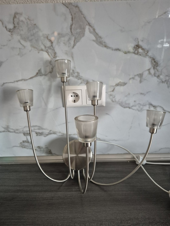 Image 1 of Lampada da parete IKEA V0306 - 5 spot con paralume in vetro