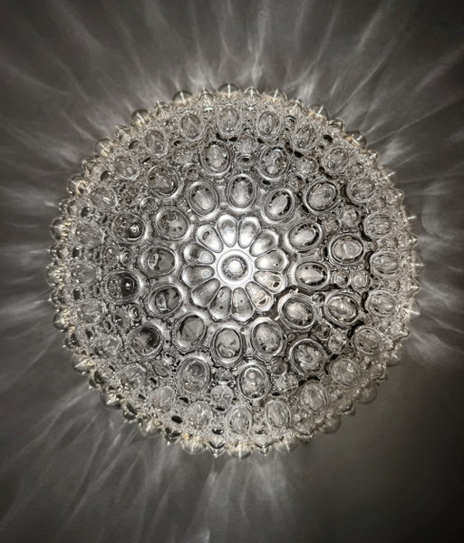 Helena Tynell Limburg ceiling light, 1960s – Glashütte Limburg, plafondlampen, Glass, Metal