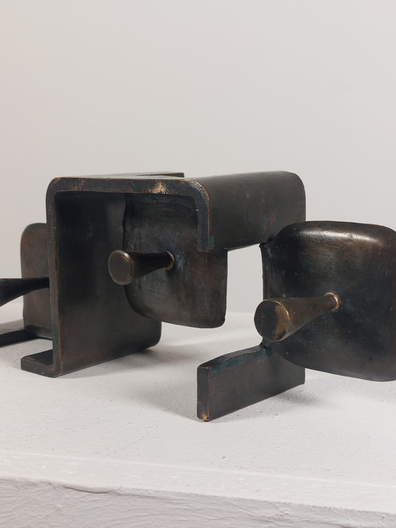 Image 1 of Brutalist vintage candlestick, bronze patina, Wolfgang Bergmeister Ebersberg