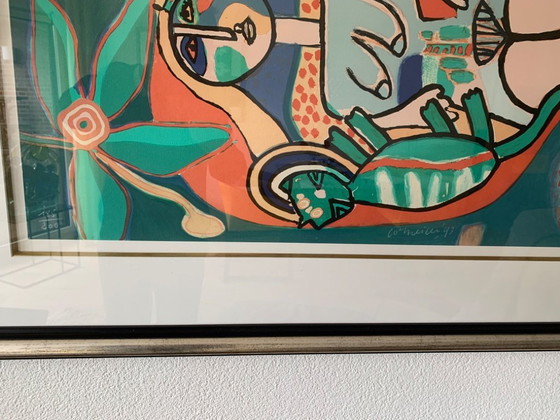 Image 1 of SERIGRAFIA CORNEILLE. "AU COEUR DE L’ÉTÉ" 1993. In cornice italiana di Bussolari Cornici. Con certificato di autenticità.