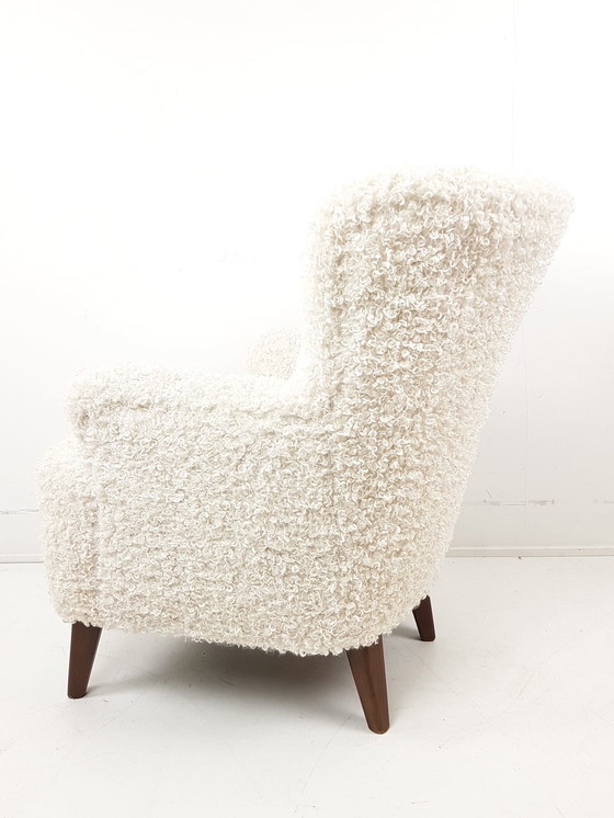 Image 1 of Vintage Artifort Theo Ruth doodle curl cream white new fabric