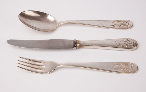 Children's cutlery 90s silver , Seibel , 1950s