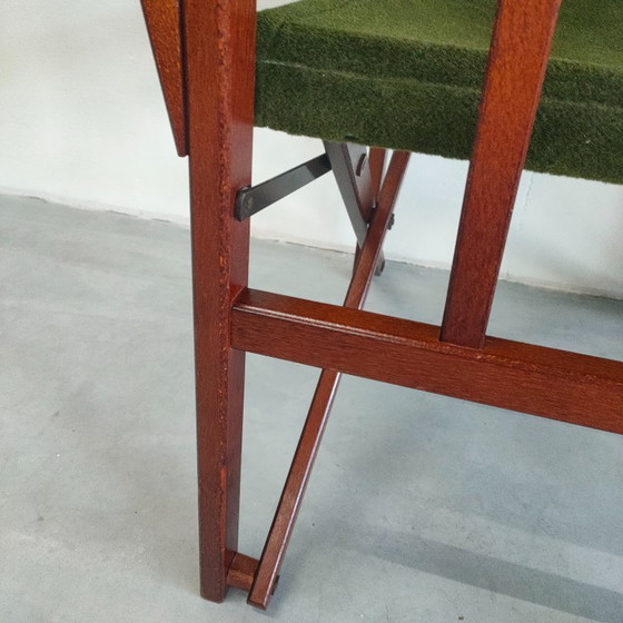 Image 1 of Unique and Rare 1950s Green Brothers 'Foldable' Directors' Chairs Bridge Table Set
