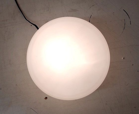 Image 1 of Bauhaus style ceiling or wall light with cylindrical opaline globe - mid-20th century