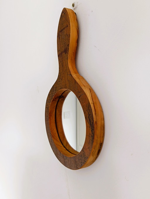 Vintage houten handspiegel