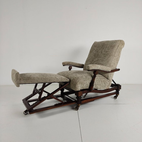 Englischer Liegesessel für Bibliotheken (um 1860) – Verstellbarer relaxsessel, Wood (photo 5 of 12)