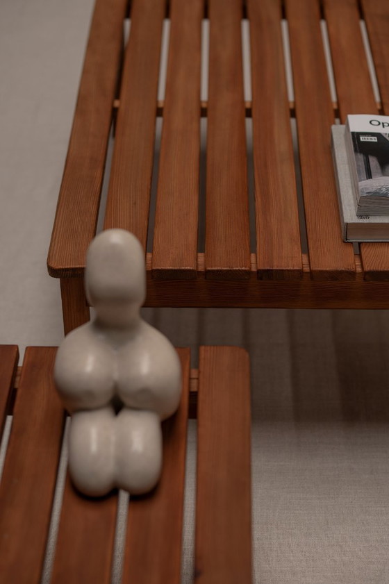 Image 1 of Modernist set of two ‘lattenbank’ coffee tables, 1960s