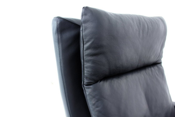 Image 1 of Come nuovo! Laauser Design Int. Cantilever Lounge Chair / Freischwinger Sessel con sgabello, pelle e base cromata