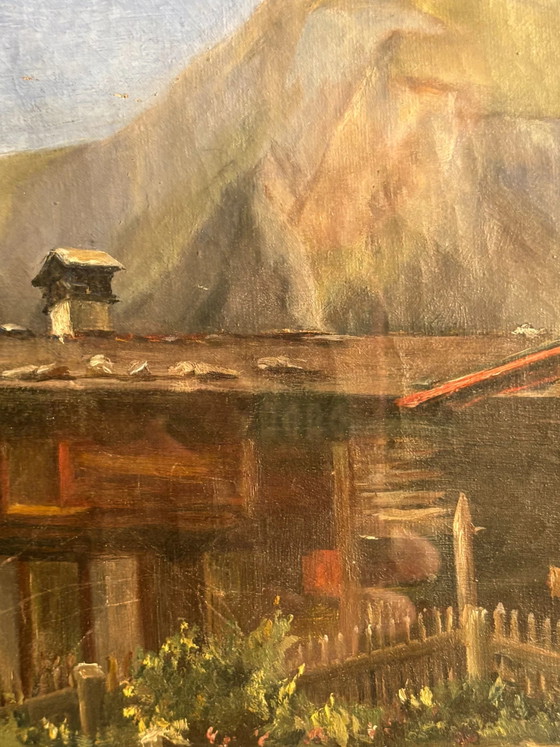 Pintura al óleo sobre cartón de una cabaña de montaña de los años 50, Pinturas y dibujos (foto 8 de 10)