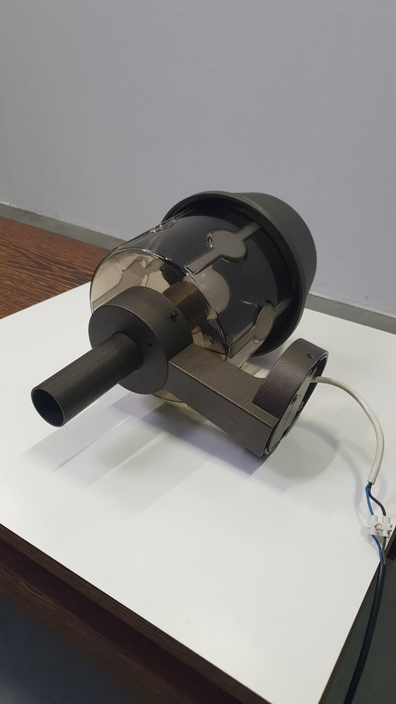 Image 1 of Applique murale vintage Hoffmeister en verre fumé brun, style années 70, époque spatiale