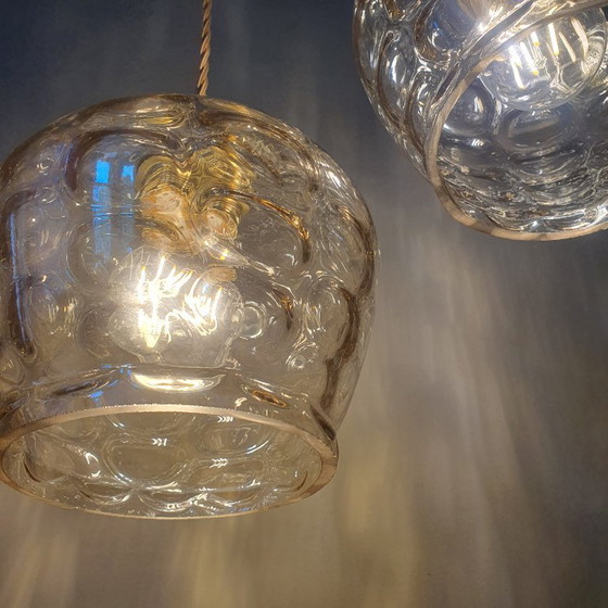Image 1 of Ensemble de suspensions en verre vintage - Années 60-70 - Style Hollywood Regency