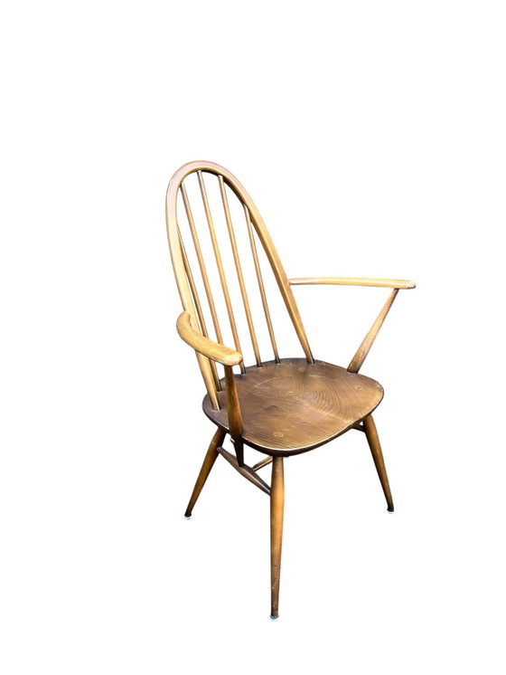Image 1 of Bellissimo vintage Ercol Quaker spilla stoel Lucian Ercolani spijlenstoel
