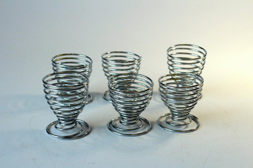 6 portauova a spirale in acciaio inossidabile - Vintage