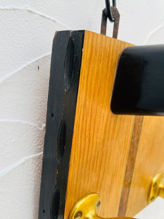 Image 1 of Vintage teak wall-mounted coat rack and mirror