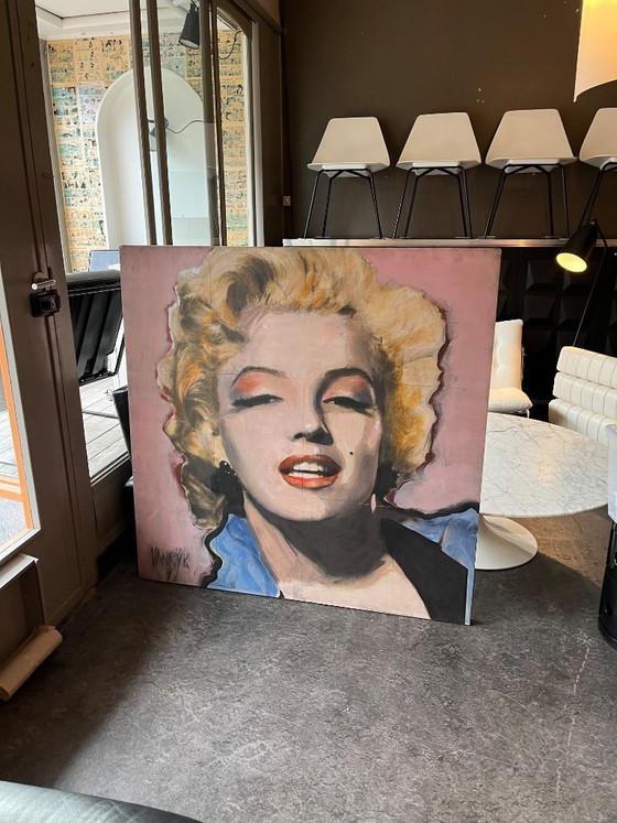 Image 1 of Pintura de Marilyn Monroe realizada por Georges Charles Vanrijk.