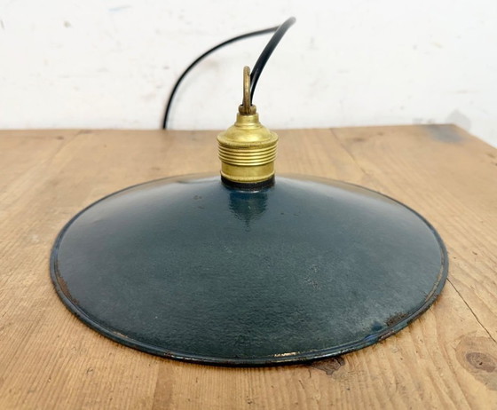 Image 1 of Industrial Dark Blue Enamel Light, 1930s