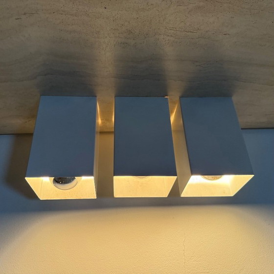 Image 1 of Set of 3 vintage Raak wall / ceiling lamps minimalist design , 1970s