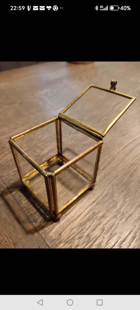 Image 1 of Messing- und Glasbox aus den 1970er Jahren