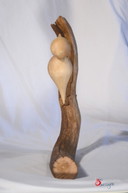 Duos d'oiseaux décoratifs sur leur branche, en bois massif artisanal, Made in France, 21x30cm