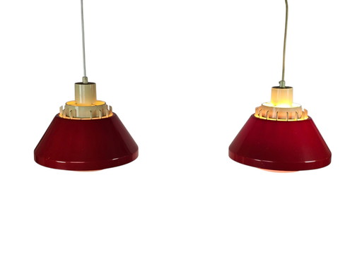 Lyskaer Belysning - fabriqué au Danemark - modèle 854 - set (2) - lampes suspendues - plastique - Mid Century