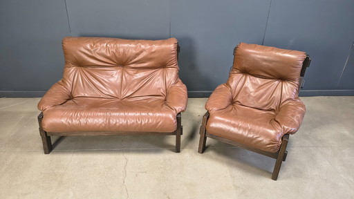 Vintage brutalist sofa set by Gerard Van den Berg for Montis, 1970s