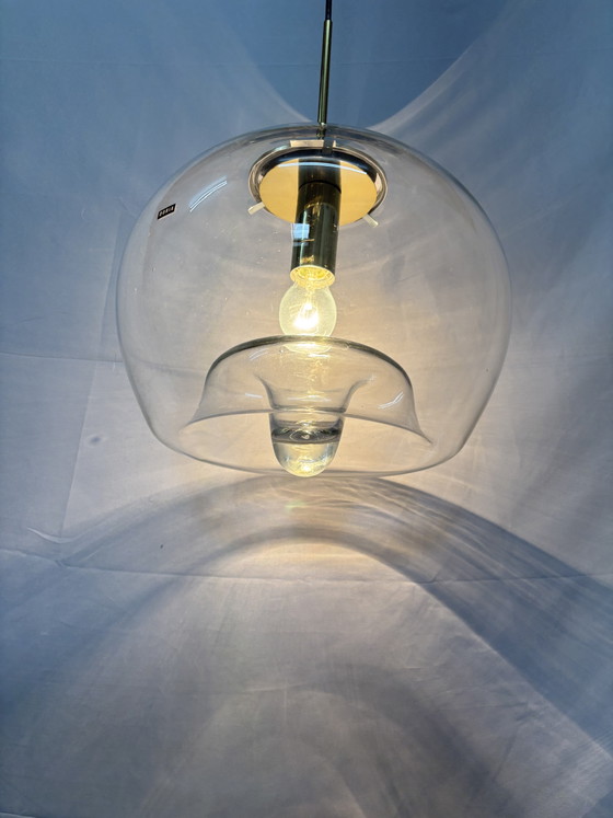 Vintage Doria Leuchten glass pendant lamp Space Age Mid-Century (photo 3 of 13)