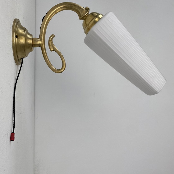 Image 1 of Pair Of Vintage Opaline Wall Lights