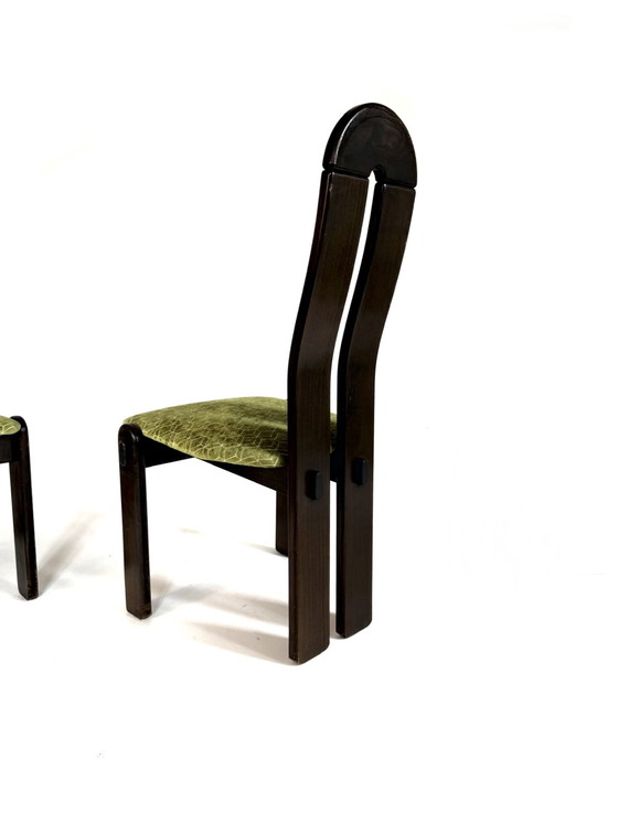 Image 1 of Set di 8 sedie da pranzo brutaliste anni '80