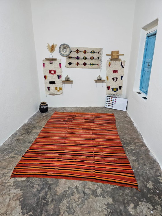 Vintage Berber Kilim Rug, 1990s, Unique Piece, 250cm x 174cm – Rugs & carpets, Wool (photo 2 of 7)