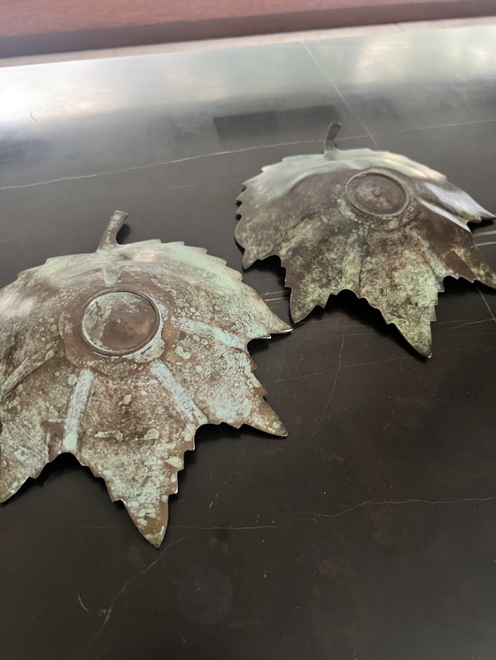 Image 1 of Dekoratives Tablett in Form eines Blattes (2 Stück)