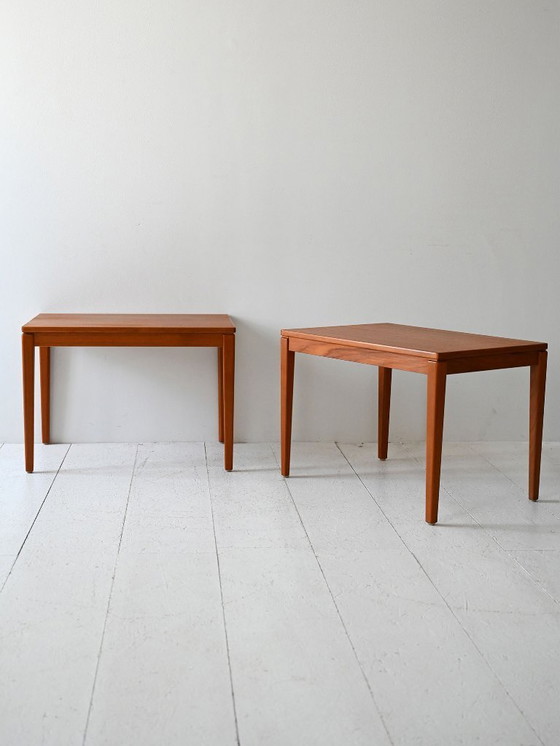 Image 1 of Coppia di tavolini scandinavi vintage in teak