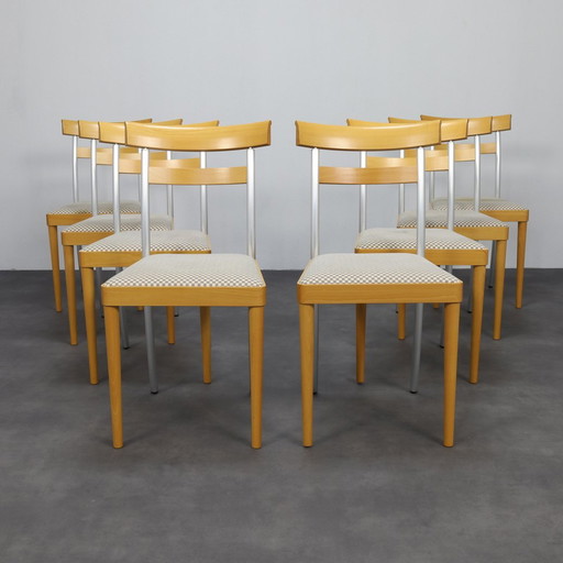 8x Postmoderner Esszimmerstuhl Arco, 1990er Jahre