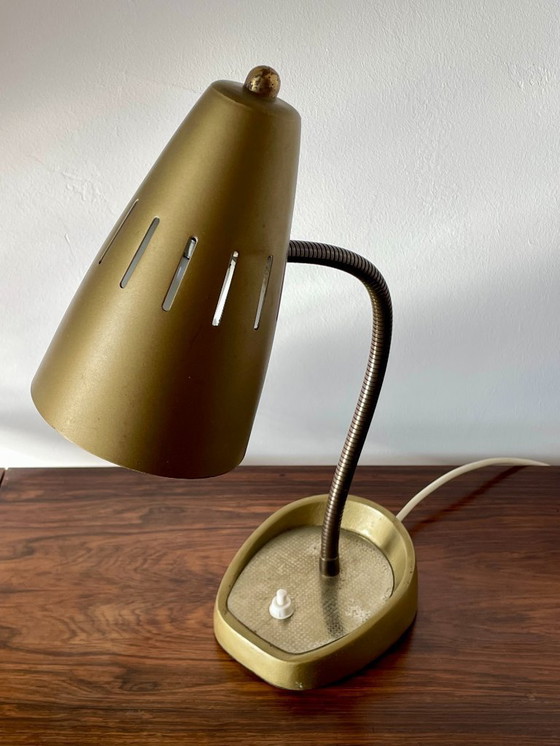 Image 1 of Lampe de table à col de cygne Pifco originale britannique des années 1960