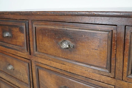 Image 1 of Armoire d'apothicaire/classeur ancienne en chêne et bois fruitier français, début du XXe siècle