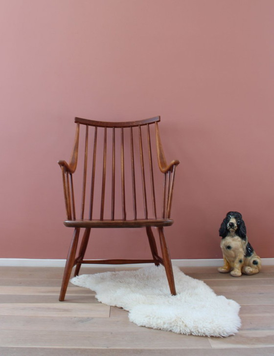 Image 1 of Houten vintage spijlenstoel - Lena Larsson - Nesto. Scandinavisch design stoel