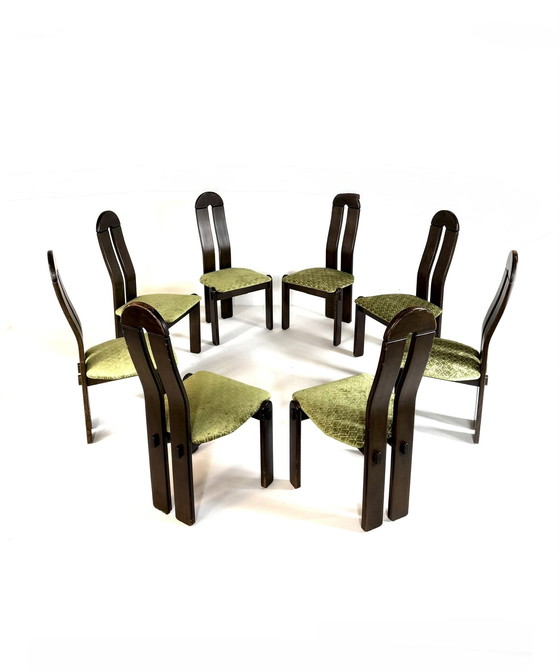 Image 1 of Set di 8 sedie da pranzo brutaliste anni '80
